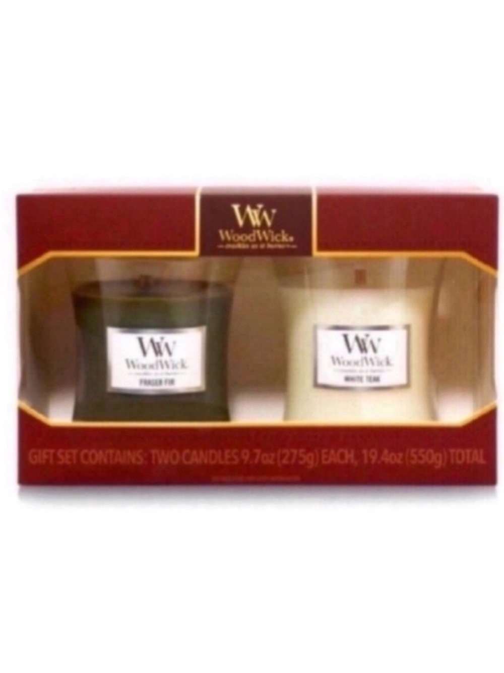 New Woodwick Candle Set White Teak Candle and Fraser Fir Candle
